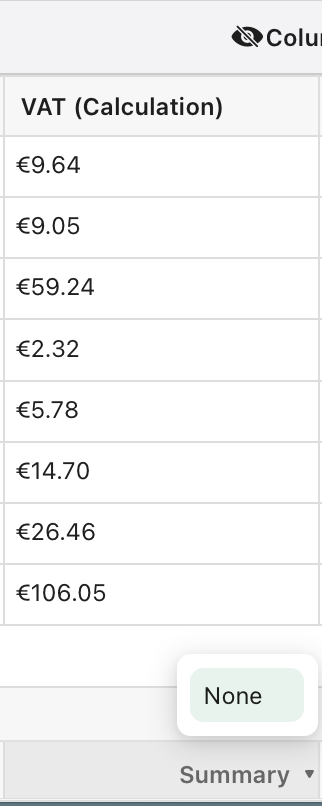Calculations cannot be added up