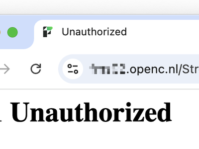 Browser error reading “401 Unauthorized”