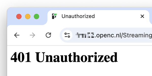 Browser error reading “401 Unauthorized”