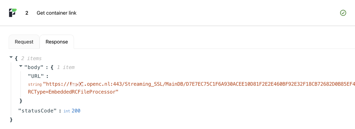 Connect, get container link