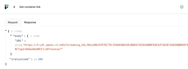 Connect, get container link
