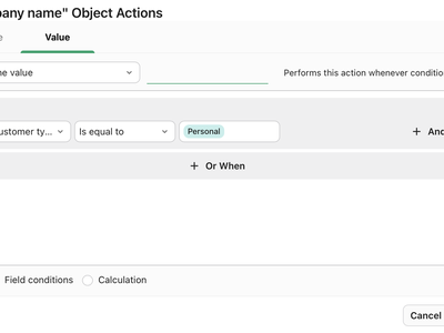 Condition: Set value to empty